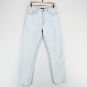 Banana Republic Mens‎ Relaxed Fit Jeans 28 Button Fly Bleach Blue Selvedge USA